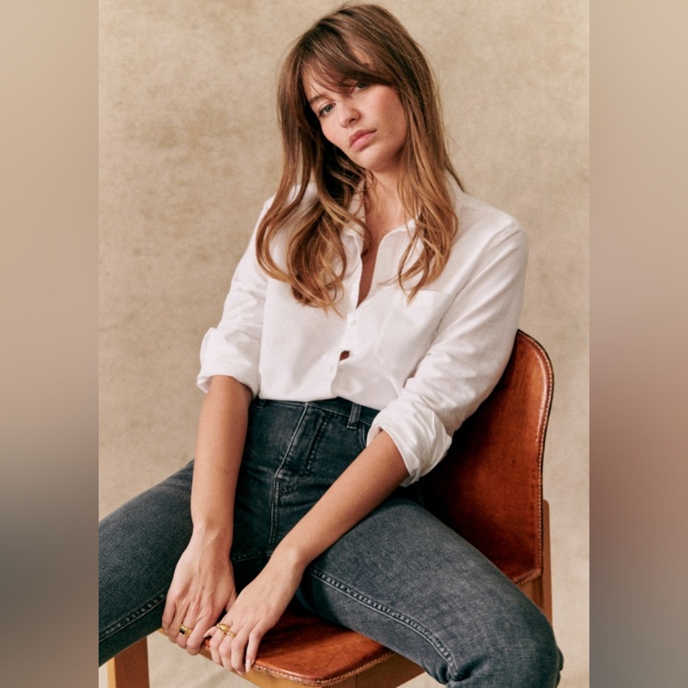 Sezane Tomboy button up, white